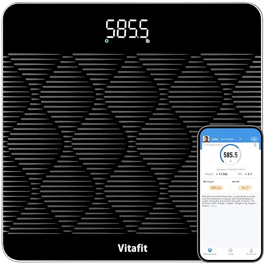 Vitafit Amazing 660lb Smart Bathroom Scale for Body Weight in 0.1lb, High Accuracy Assured by Scale Professional Factory S...