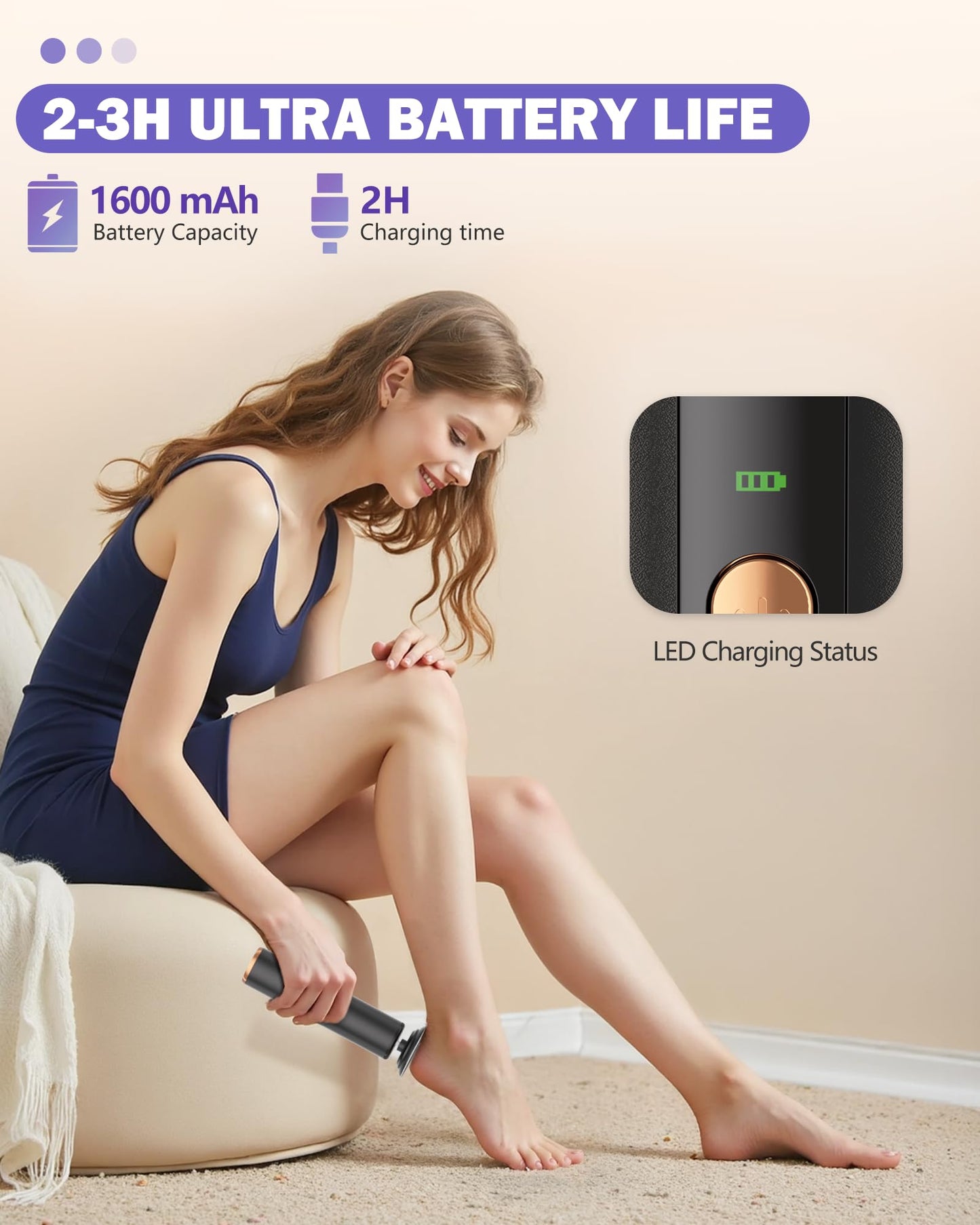 AvantShine Electric Foot Callus Remover, Callus Remover for Feet with 60 Pcs Sandpaper Discs, Rechargeable & Adjustable Speeds L