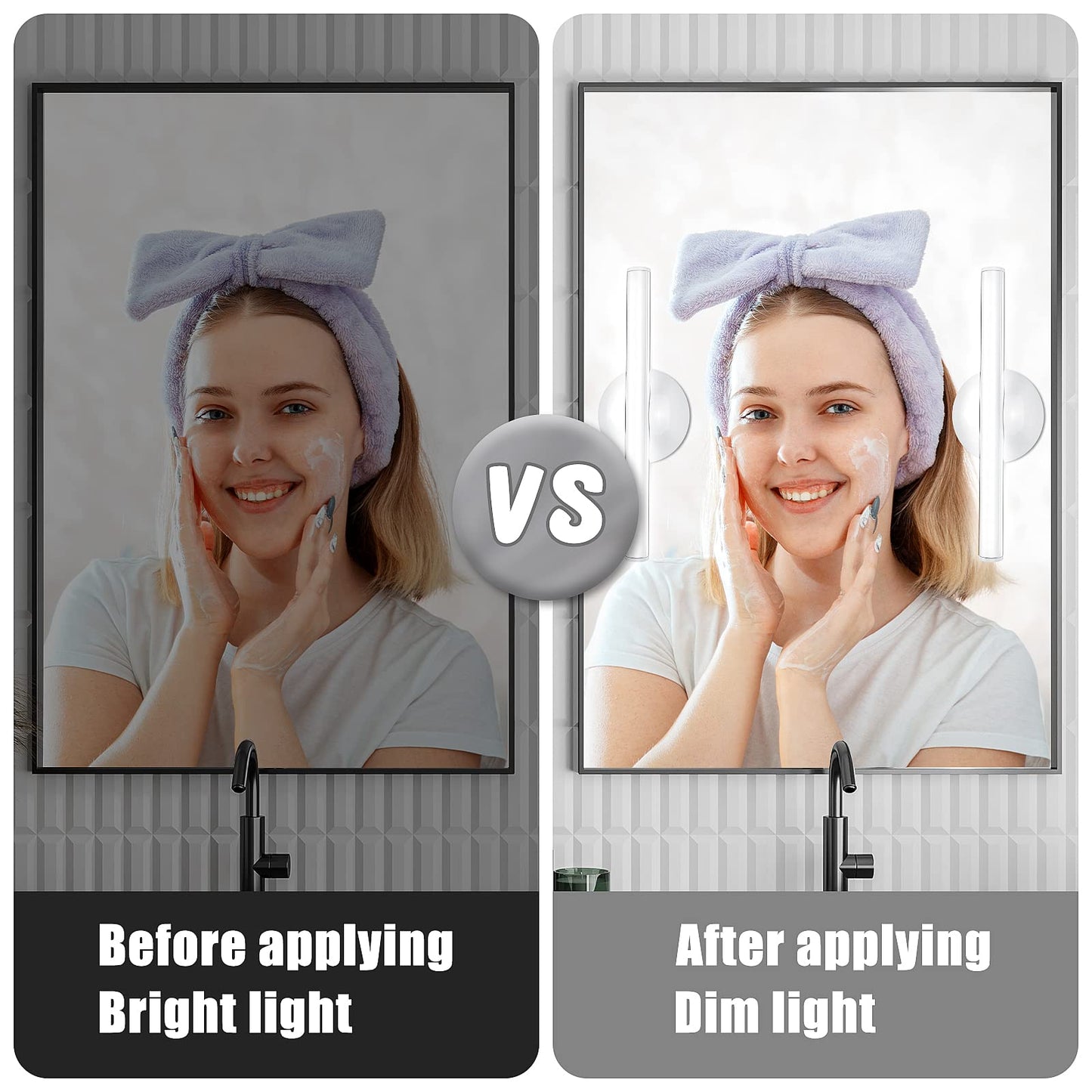 Benature LED Mirror Lights Portable Makeup Light Touch Control 3 Brightness Aluminum 2 Packs Silver Model LCL004