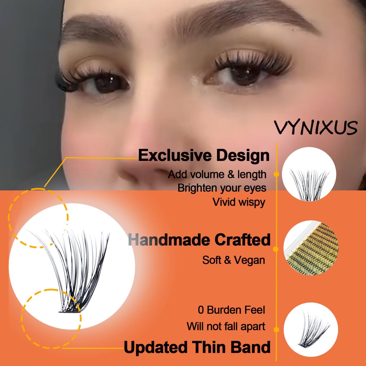 Lash Clusters Kit Eyelash Clusters DIY Lash Extension Kit with Lash Bond and Seal Waterproof Tweezers Cluster Eyelash Extensions