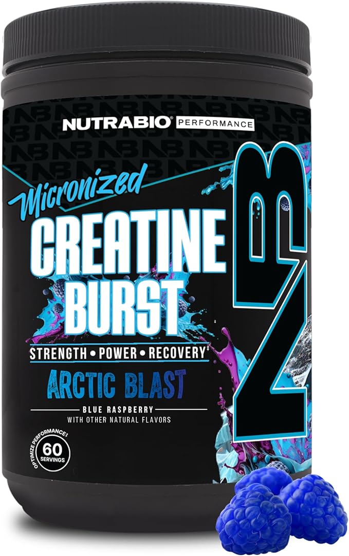 NutraBio Pure Micronized Creatine Monohydrate Powder Supplement, Arctic Blast, (300 g) - Supports Bulk Muscle Energy, Recovery, and Strength - HPLC Tested Creatine Powder Supplement for Men and Women