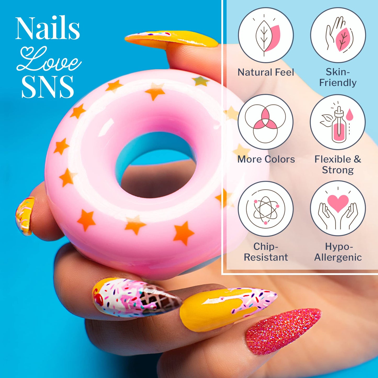 SNS Nail Dip Powder, Color Dipping Powder - Candy Apple Crush (Red), CS221.5 - Long-Lasting Nail Color Lasts 14 Days - Low-Odor