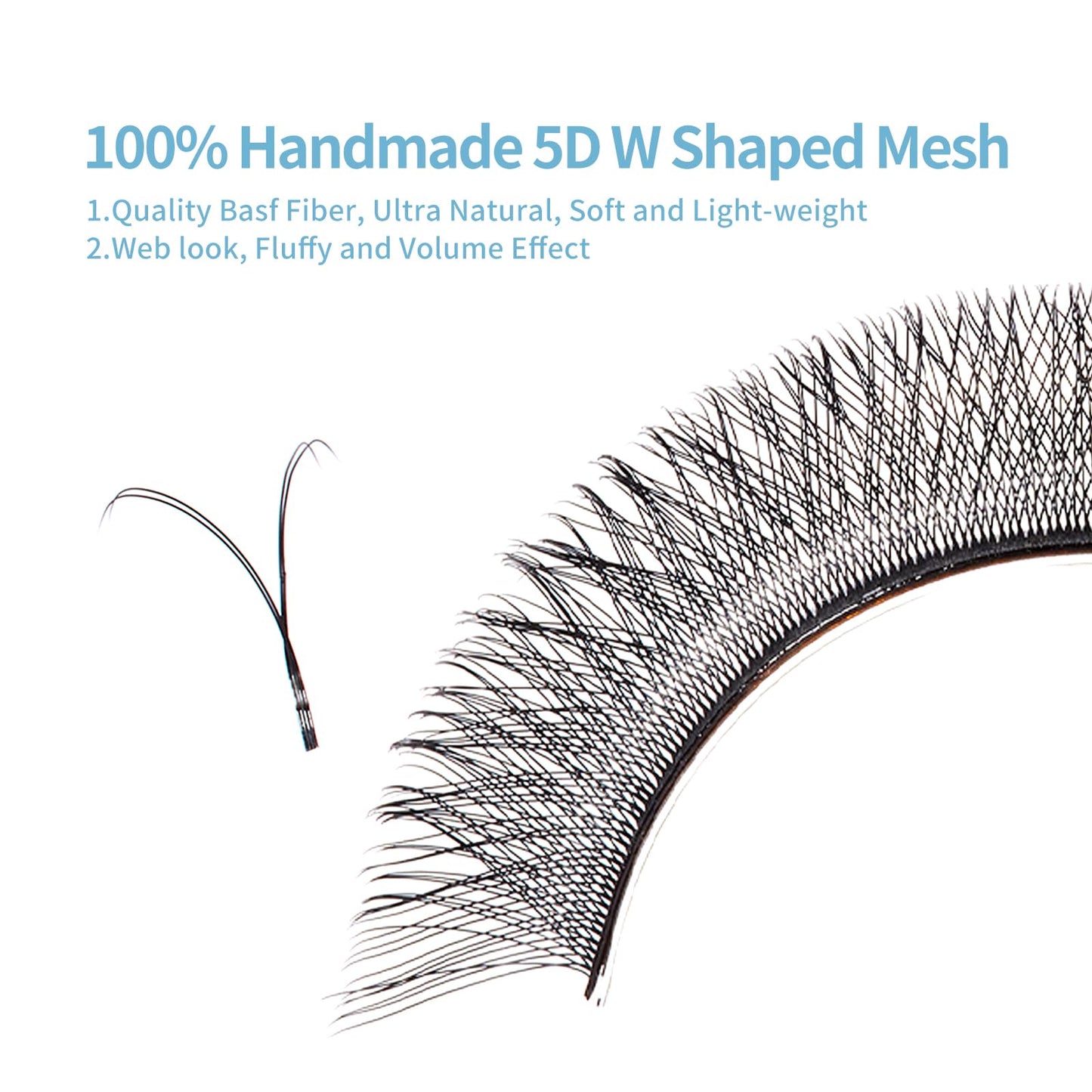 DeceMars Two Tip YY Eyelash Extensions Supplies D Curl 0.07mm Thickness 12mm Soft Lash Trays Premade 4D Easy Fan Y Shaped Volume