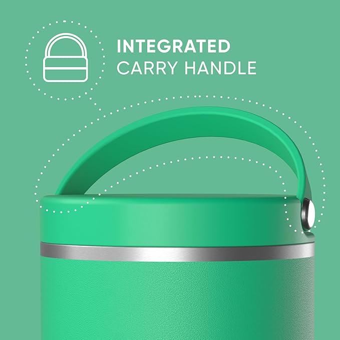 Hydrapeak 25oz Stainless Steel Vacuum Insulated Food Jar | Hot Food and Cold Food, Wide Mouth Leak-Proof Soup for Adults, 10 Hours Hot / 16 Hours Cold (Jade)
