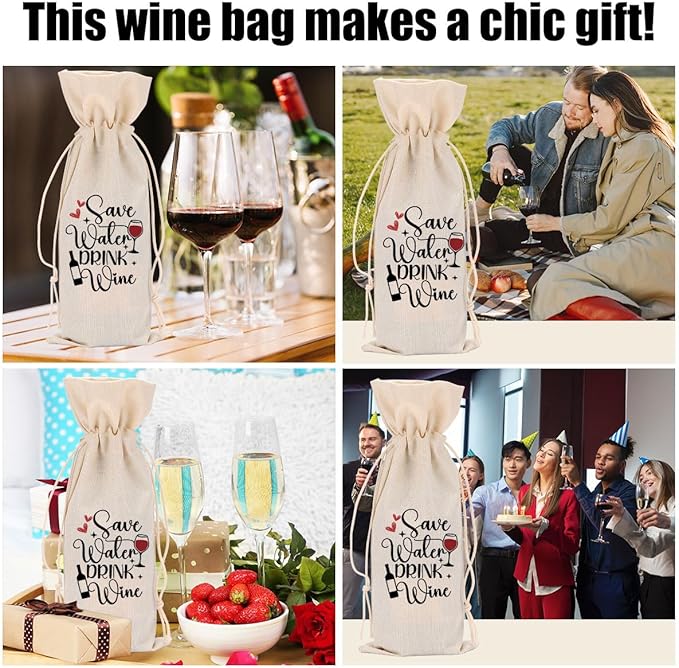 Funny Wine Quotes Wine Bag Wine Tasting Party Supplies for Wine Lovers Women Men Bride Groom Coworker Mom Christmas Birthday Wedding Bachelorrette Party Wine Bags