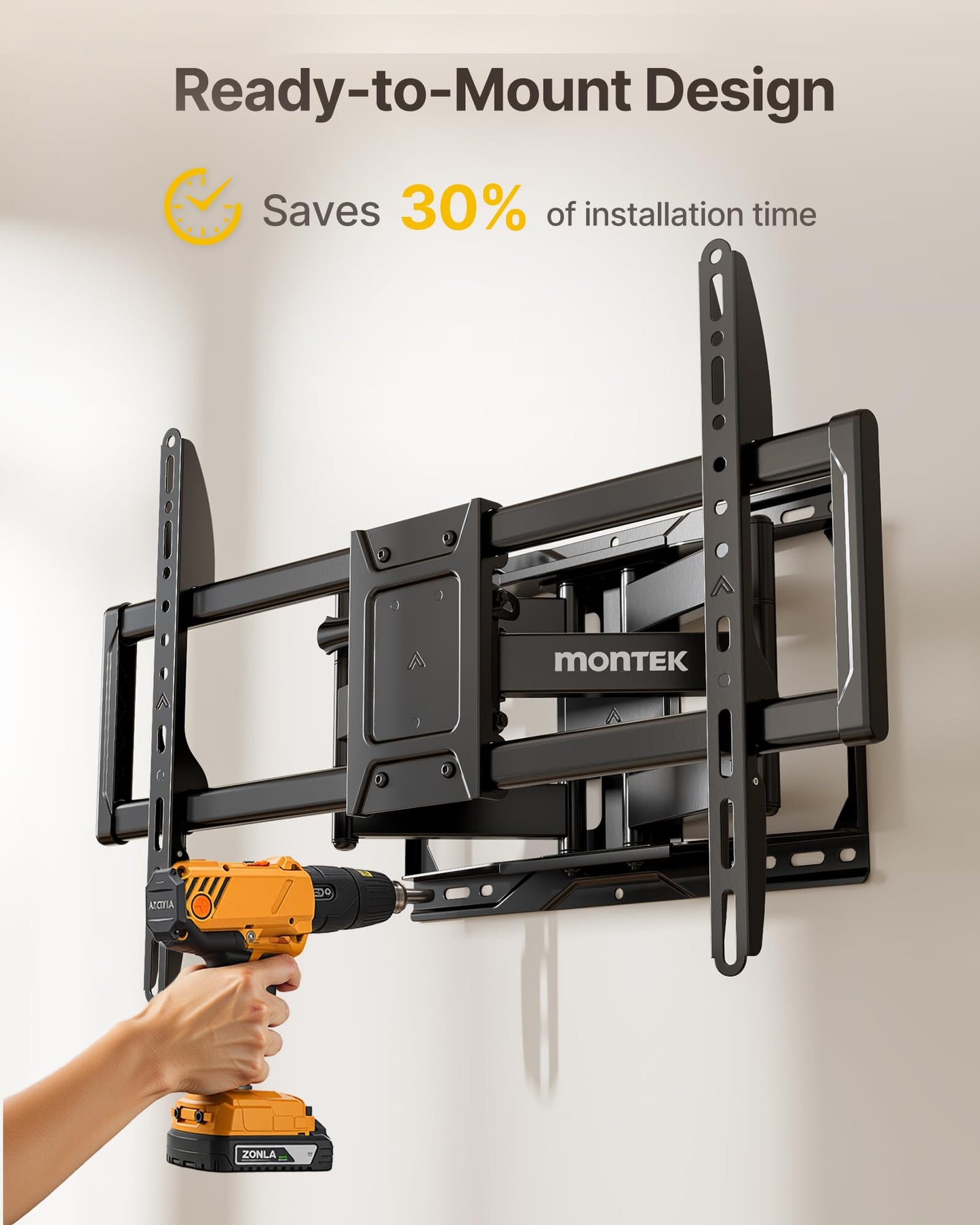 monTEK Heavy Duty TV Wall Mount for 50-100 Inch TVs up to 165 lbs, 4X Load Tested, Dual Arms Full Motion Bracket with Tool-Free Tilt, Swivel & Extend, Max VESA 900x600mm, Fits 12"/16"/18"/24" Studs