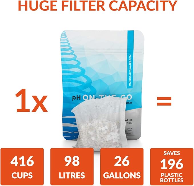 Invigorated Water Insulated Water Bottle - Alkaline Water Filter Included - Water Bottles Alkaline - Double Walled Metal - Sports Bottle with Filter - Stainless Steel Insulated Bottle - 950ml