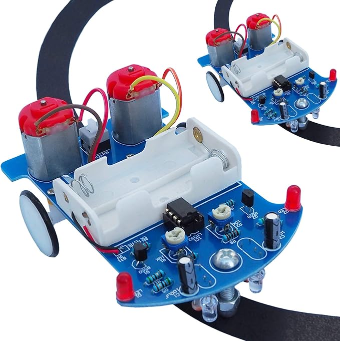 2 Pack D2-5 Smart Car Kit Soldering Project Line Following Robot for Fun Educational Electronic Learning Practicing with English Manual by VOGURTIME