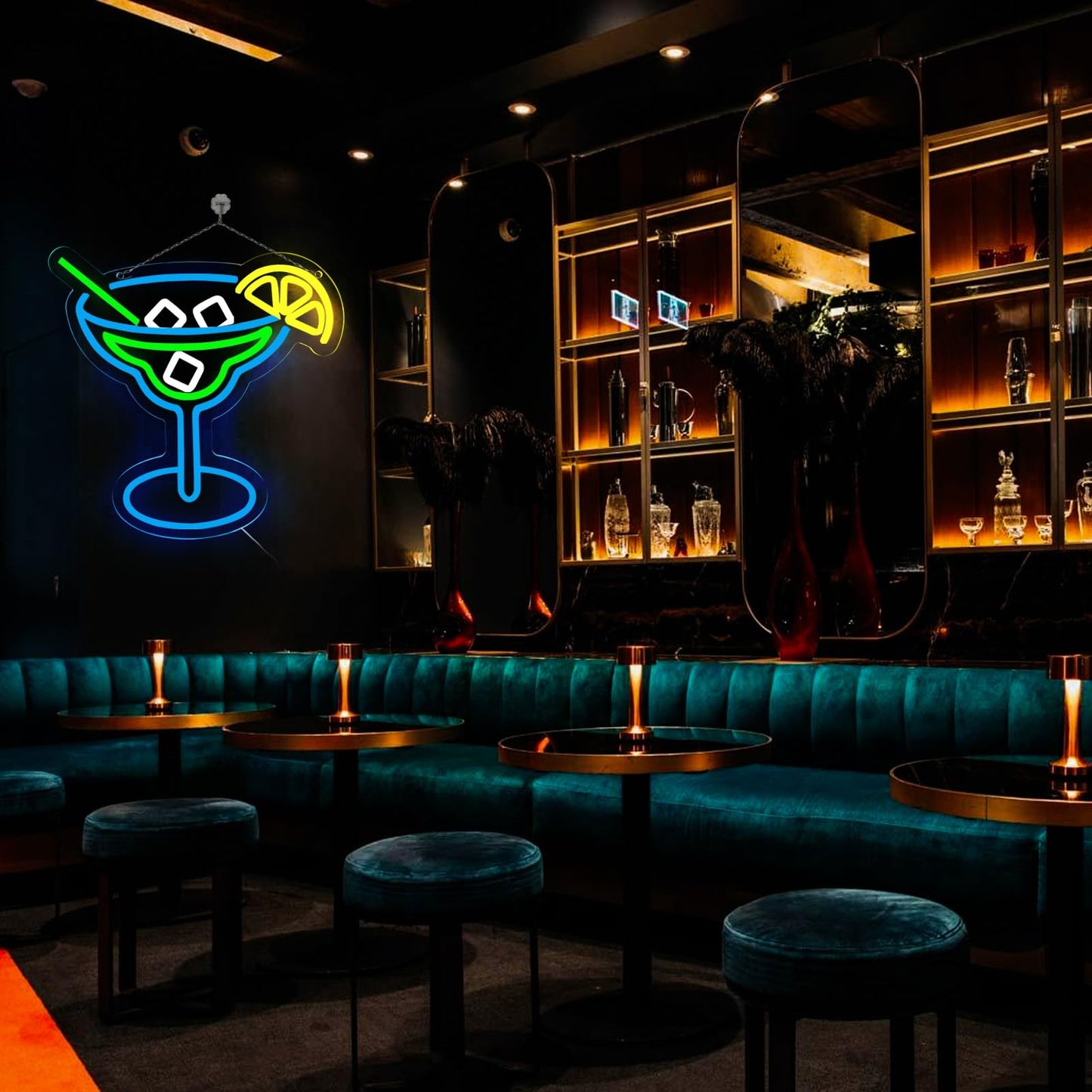 Jfllamp Cocktail Neon Signs For Wall Decor Neon Lights For Bedroom Led Business Signs Suitable For Man Cave Bar Pub Restaurant Christmas Gift Art