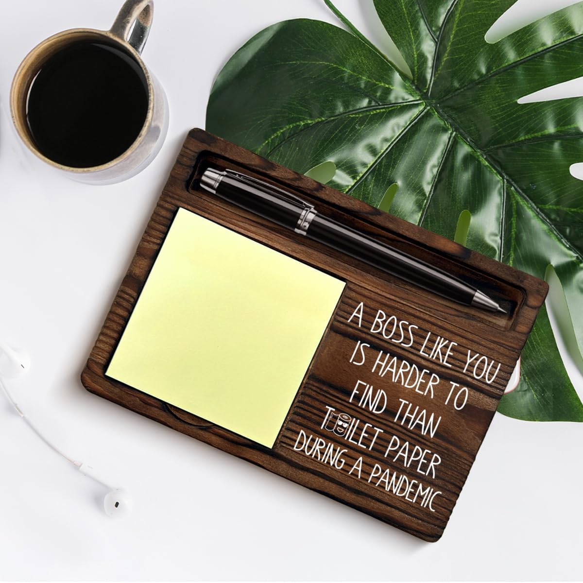 Best Boss Gifts for Men, Appreciation Gifts for Boss Male Sticky Note Holder Office Cubicle Decor Bosses Day Gift Ideas
