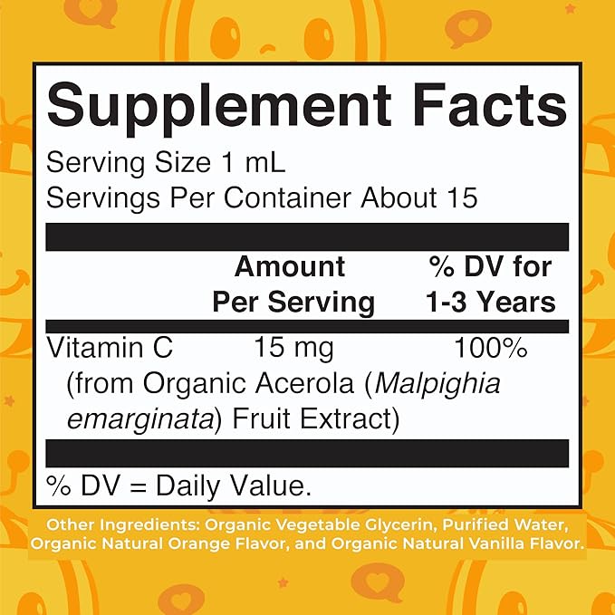MaryRuth Organics Toddler Vitamin C Drops | USDA Organic Vitamin C Liquid Drops for Toddler | Ages 1-3 Years | Vitamin for Immune Support & Overall Health | Vegan | Non-GMO | 30 Servings
