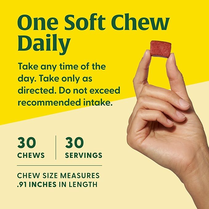 MegaFood Women's One Daily Multivitamin Soft Chews - Multivitamin for Women with Folate, Vitamin B6, B12, Biotin, Vitamin D - Delicious Mixed Berry Flavor - Vegetarian, Non-GMO - 30 Chews
