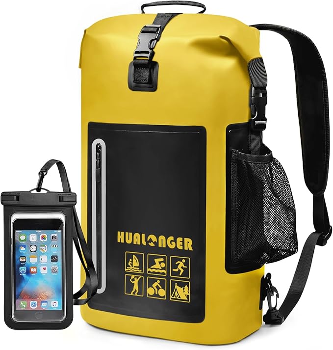 Waterproof Backpack 20L/30L/40L- Roll Top Closure Bag - Hiking Backpack - Lightweight Durable Floating Dry Bag with IPX8 Waterproof Phone Case