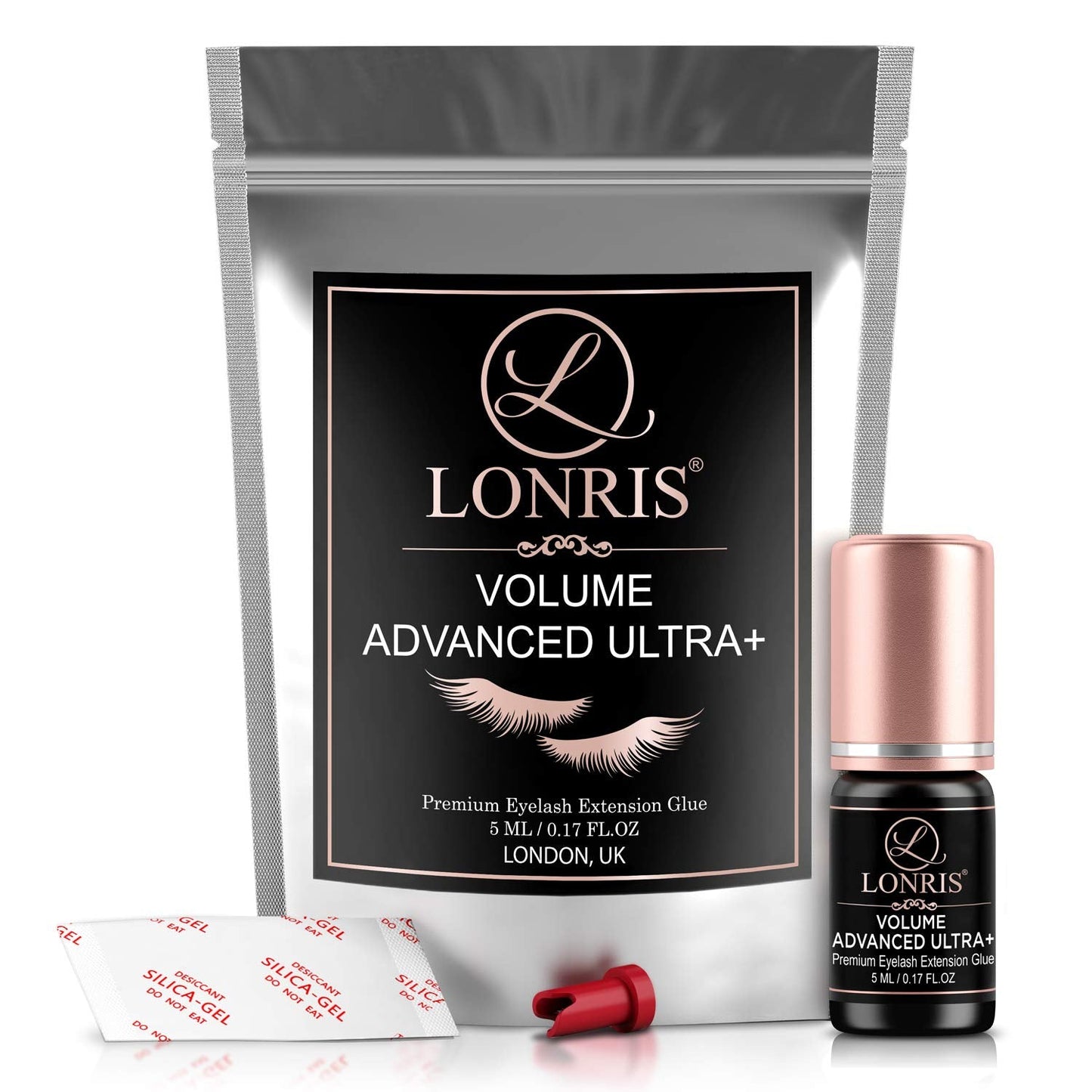 7-8 Weeks Retention/Eyelash Extension Glue Volume Advanced Ultra+ LONRIS Lash 5 ml/1-2 Sec Drying time/Maximum Bonding/Semi-Perm