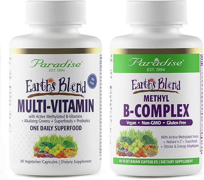 Paradise Herbs Earth's Blend Once Daily Multi for Men & B-Complex Bundle