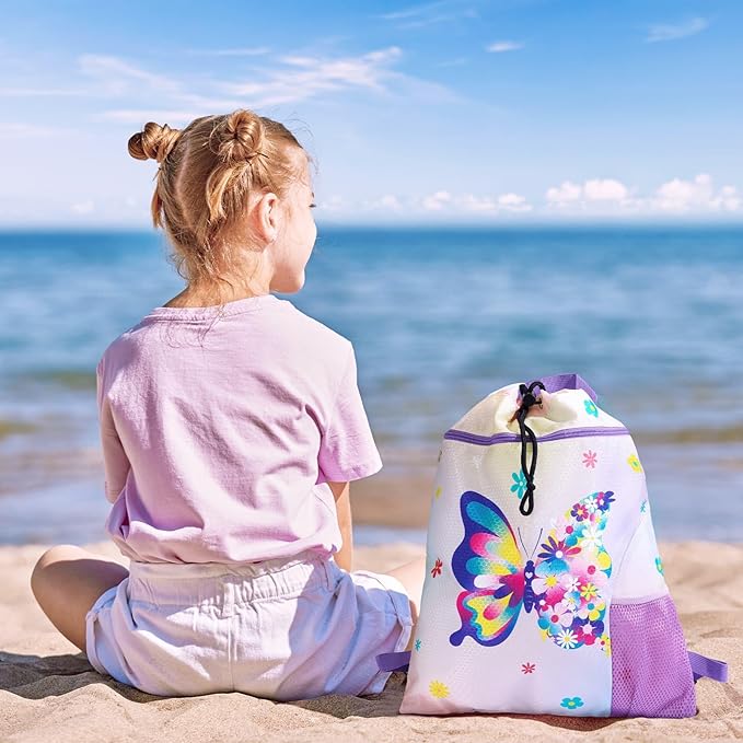 WAWSAM Gym Drawstring Backpack String Bag - 15” x 17” Sports Gym Bag for Kids Waterproof Swimming Beach Shopping Yoga Bag