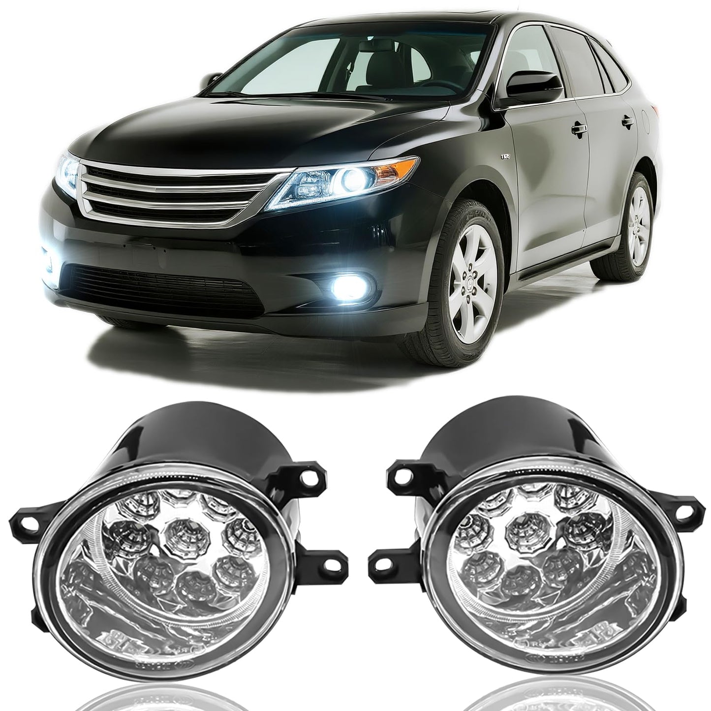 Qobsos Led Fog Light For Toyota Venza 2009-2015 Replacement Front Bumper Lamp 6000K White Pack Of 2