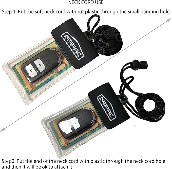 DRIPAC Waterproof Car Key FOB Case Waterproof Wallet Waterproof Holder Pouch For Key ID Badge Credit Card Money（Black）