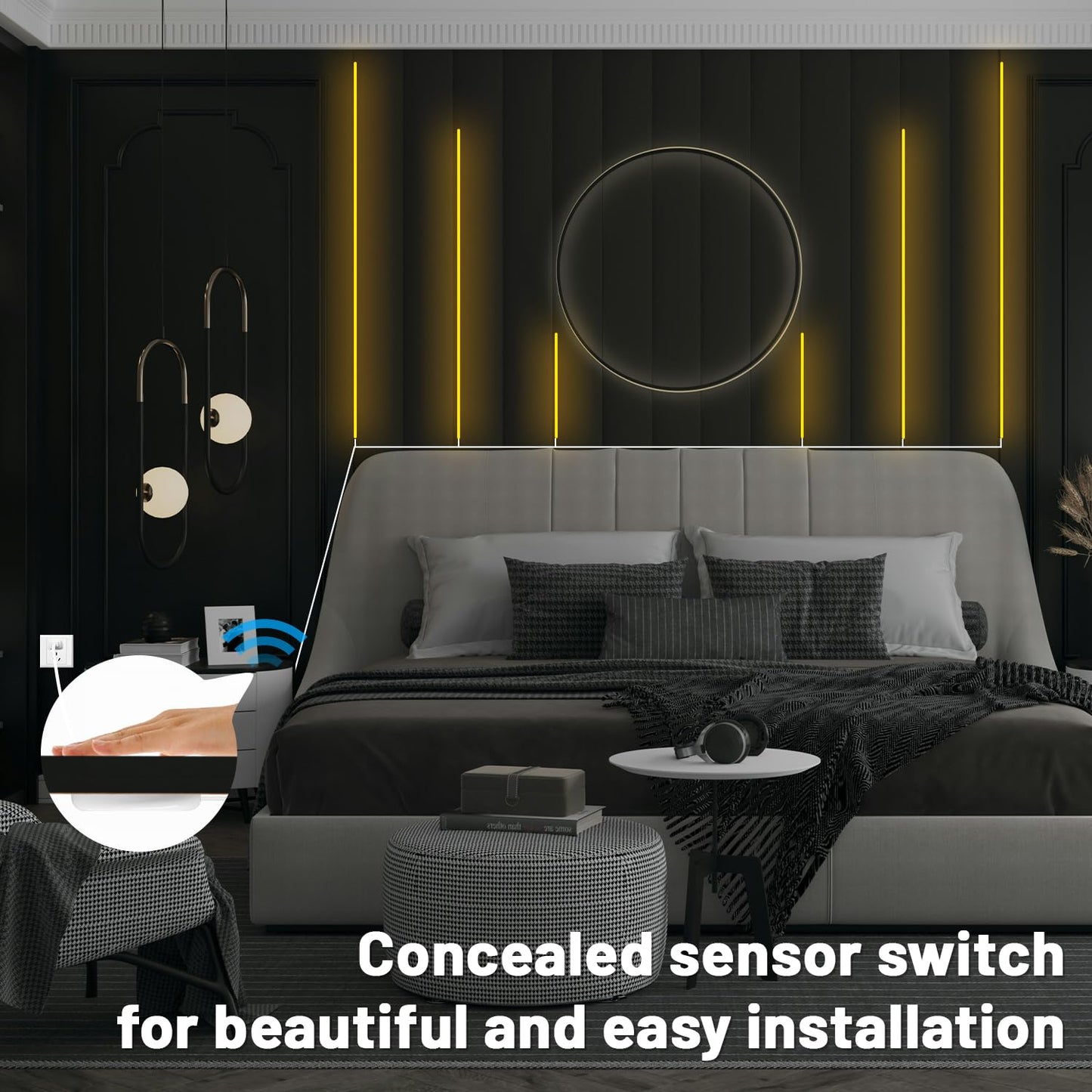Lichaser 9.84Ft Cob Led Strip Light  6 Rolls Of 3000K Flexible Cob Led For Acoustic Panel And Wood Slat Wall Panels Parallel With Dimmable Touch Sensor Switch  Cuttable For Wood Slat Lighting  Shelf