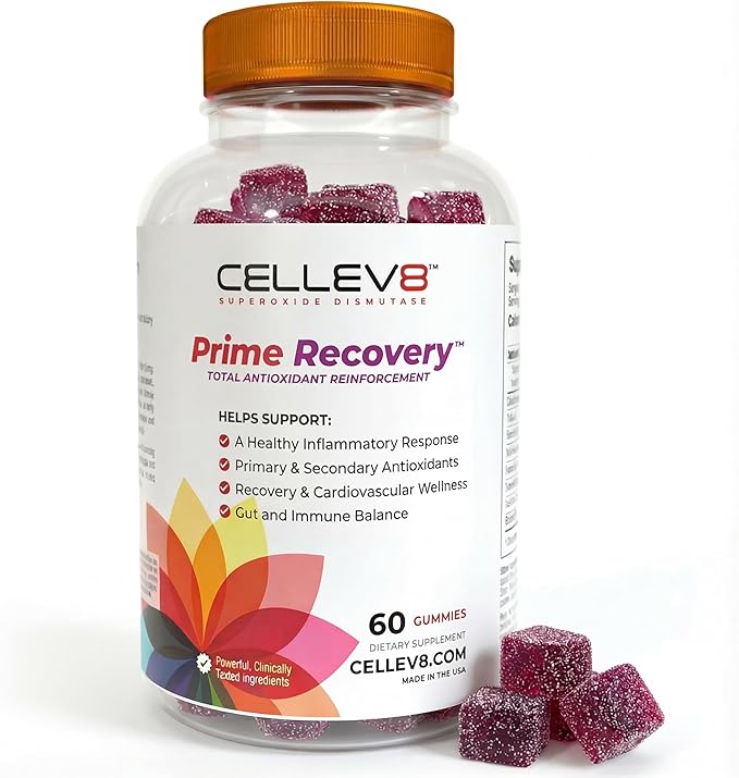 Cellev8 Prime Recovery Joint & Muscle Recovery Gummies - 60 Count - Antioxidant Cellular Health, Daily Energy, Wellness, S...