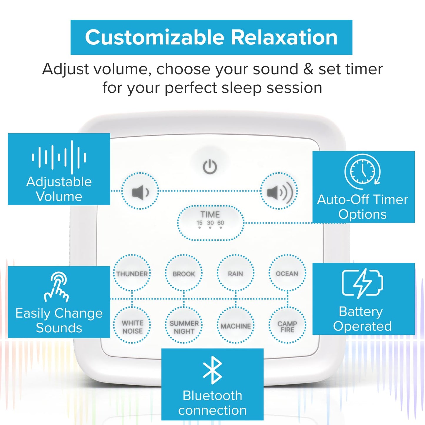 Big Red Rooster White Noise Machine for Sleeping – Baby & Kids Sound Machine with Rain, Nature & Ocean Sounds – Portable Sleep Noise Maker with Timer, Bluetooth & USB/3 AAA Power – Travel & Home Use