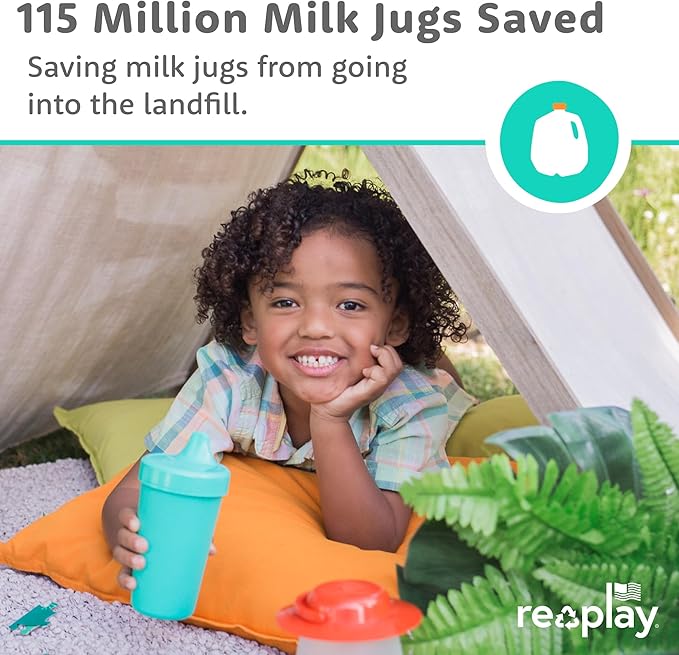 Re-Play Sippy Cups for Toddlers - 10 Oz. Reusable Spill Proof Cups for Kids, Dishwasher/Microwave Safe - Made in USA - Set of 6-3.13" x 6.25" - Fairytale