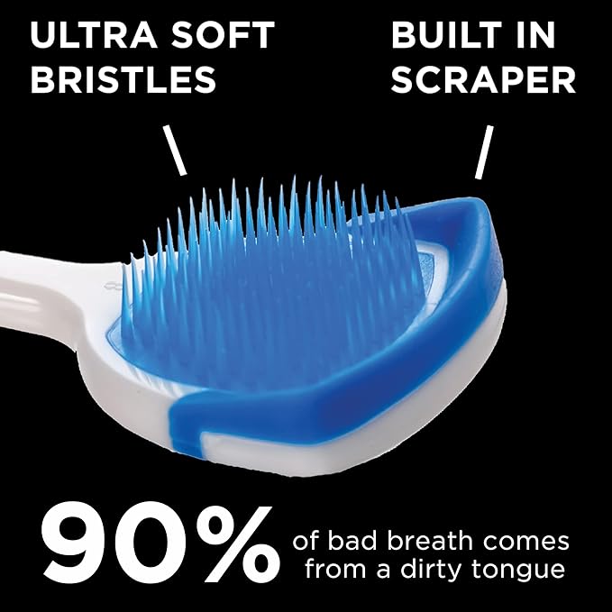 DenTek Orabrush Tongue Scraper, Gentle Tongue Cleaner Brush for Fresh Breath, 2 Count