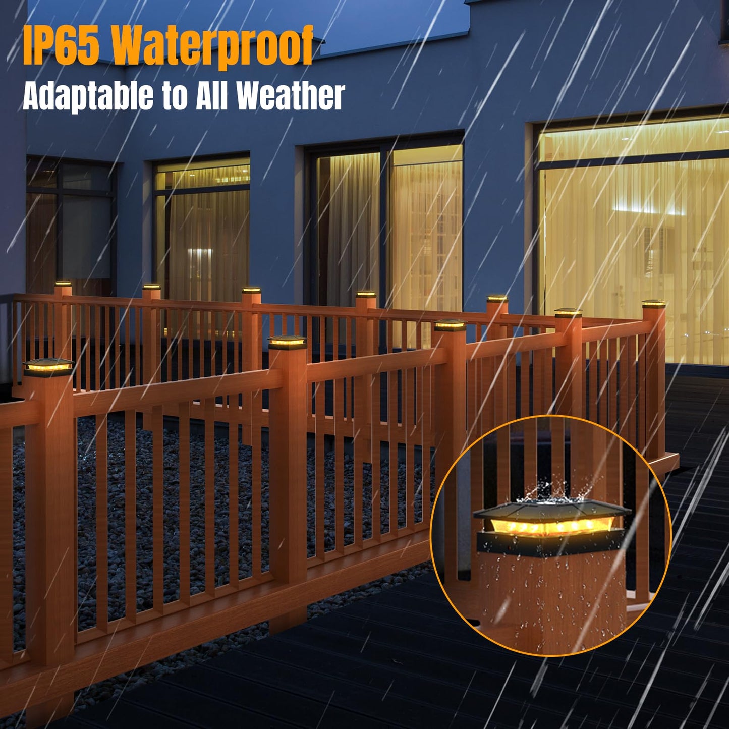 Flaow 4X4 Solar Post Cap Lights Outdoor [12 Pack Waterproof Ip65]  3 Lighting Modes For Fence Deck Patio Garden Decor  Dusk-To-Dawn Solar Powered Post Lights Fit 4X4 Wood/Vinyl