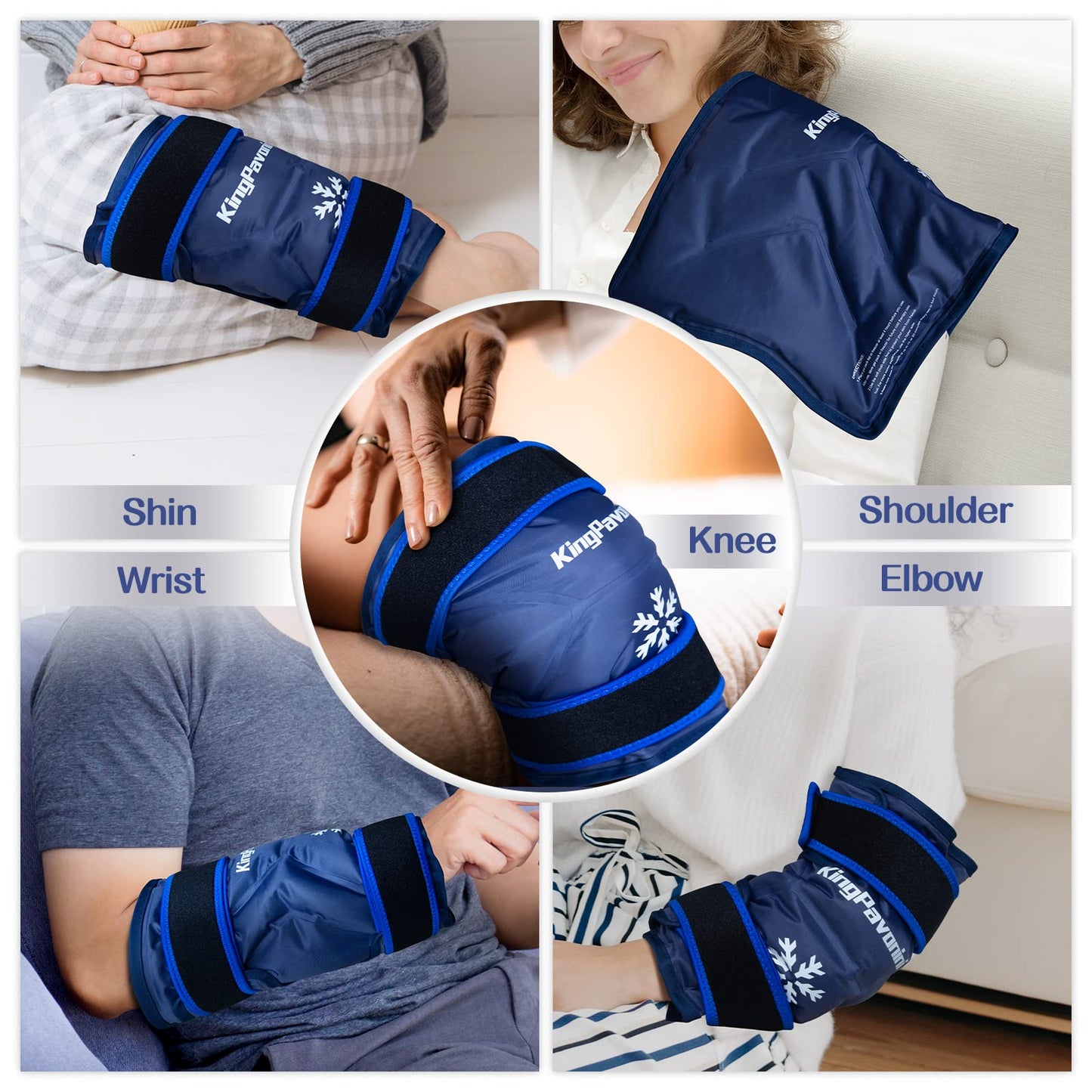 2 Pack XXL Knee Ice Pack Wrap Around Entire Knee After Surgery, Reusable Large Gel Ice Pack for Pain Relief, Swelling, Surgery, Sports Injuries