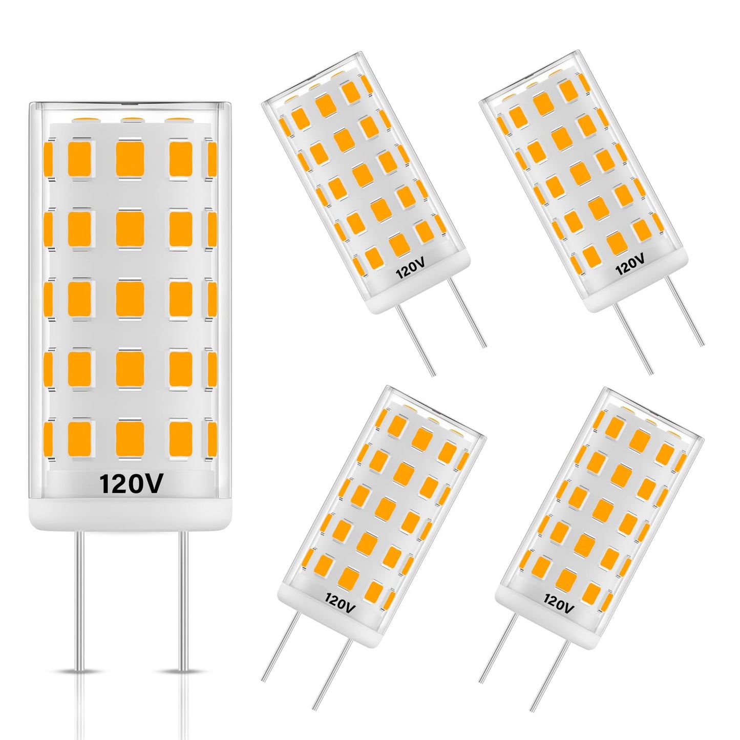 Dumiloo Gy6.35 Led Bulb 120V 50W Halogen Bulb Equivalent  T4 Jc Type Bi-Pin Gy6.35 Base  Warm White 2700K  5W 500Lm  Gy6.35 Bulbs For Pendant Light  Table Lamp  Landscape Lighting  5 Pack