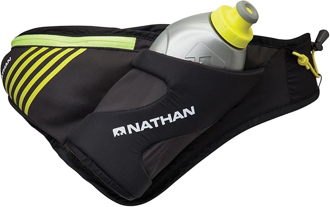 Nathan Peak Running Hydration Waist Pack Belt w/ Speed Draw Flask Water Bottle, 18oz/535 ml Push/Pull Race Cap, Expandable...