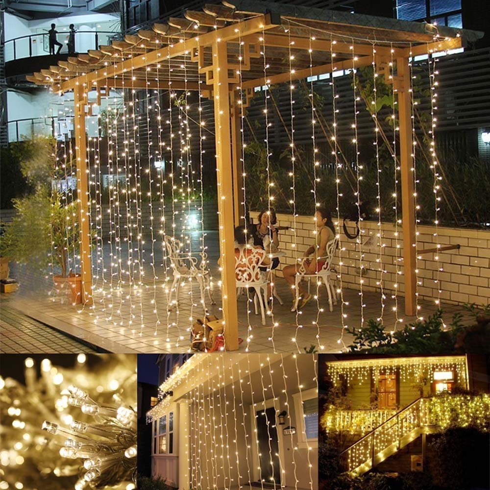 Fullbell 33Ft Outdoor Fairy String Lights, 100 Led Warm White, Plastic, Extendable, Model Fledtksl10Mww-Ww