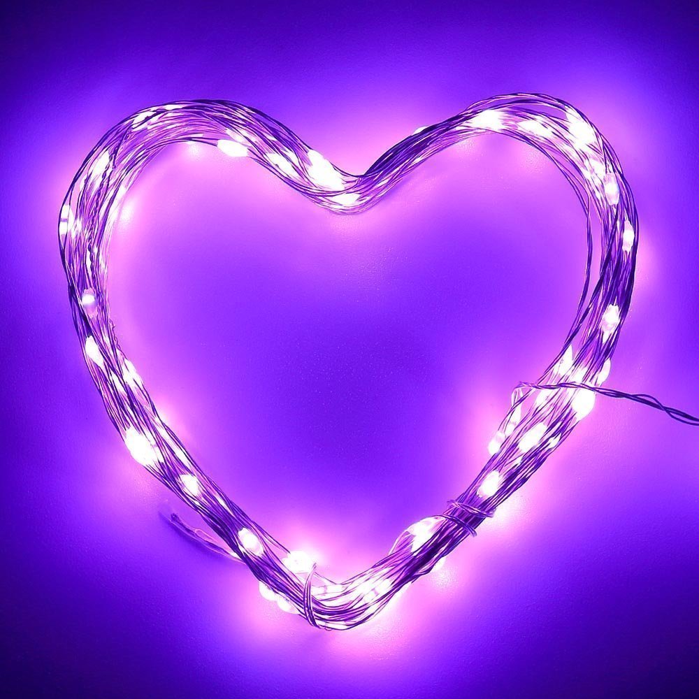 Anjaylia Led String Lights, 30 Leds, 10Ft Battery Operated Purple Fairy Lights For Home, Wedding, And Party Decorations, Model 002Pu