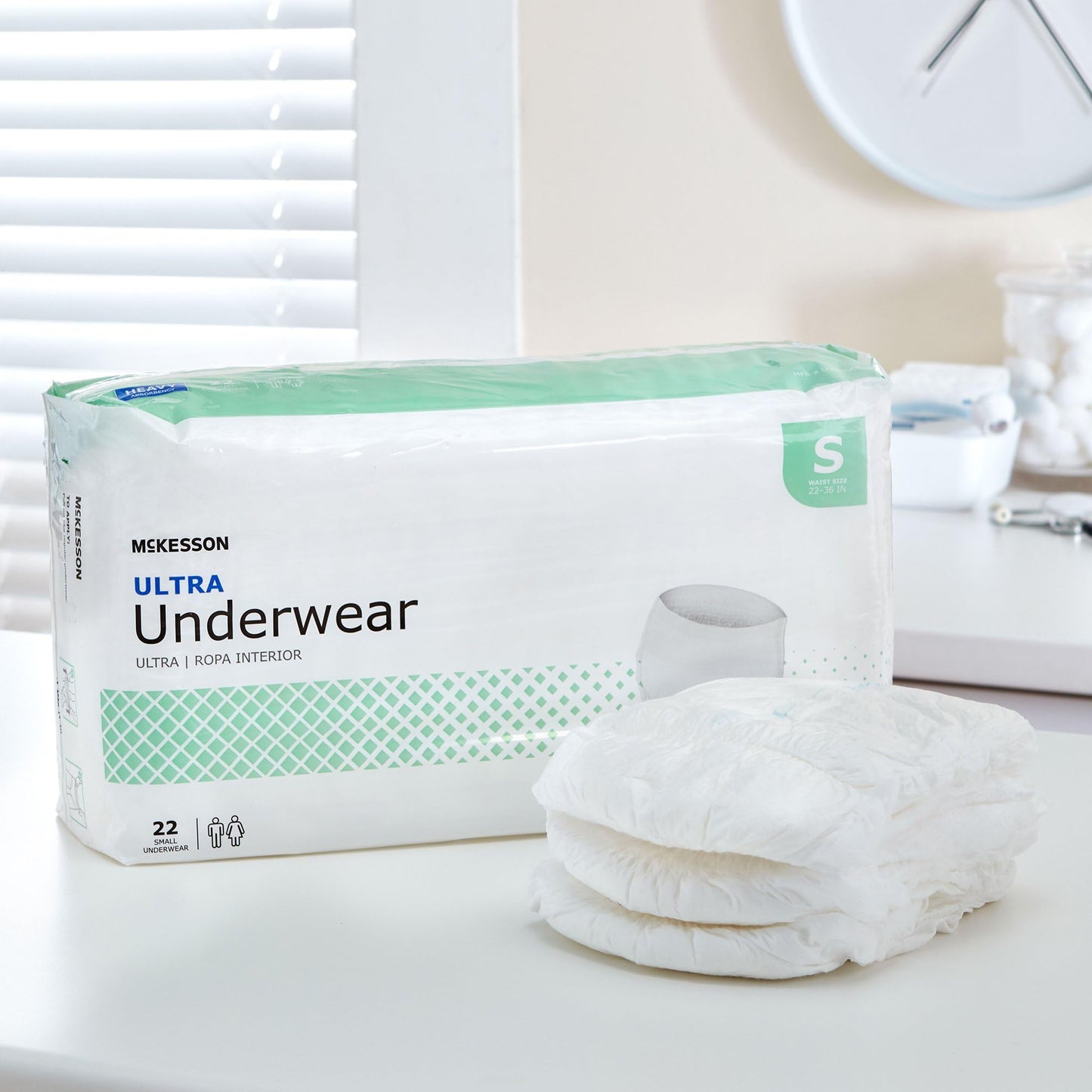 McKesson Ultra Adult Incontinence Underwear, [88 Count], Heavy Absorbency, Small, 22-36 in. Unisex Bladder Leak Protection, Pull-On Style with Tear-Away Sides, Postpartum and Incontinence Support