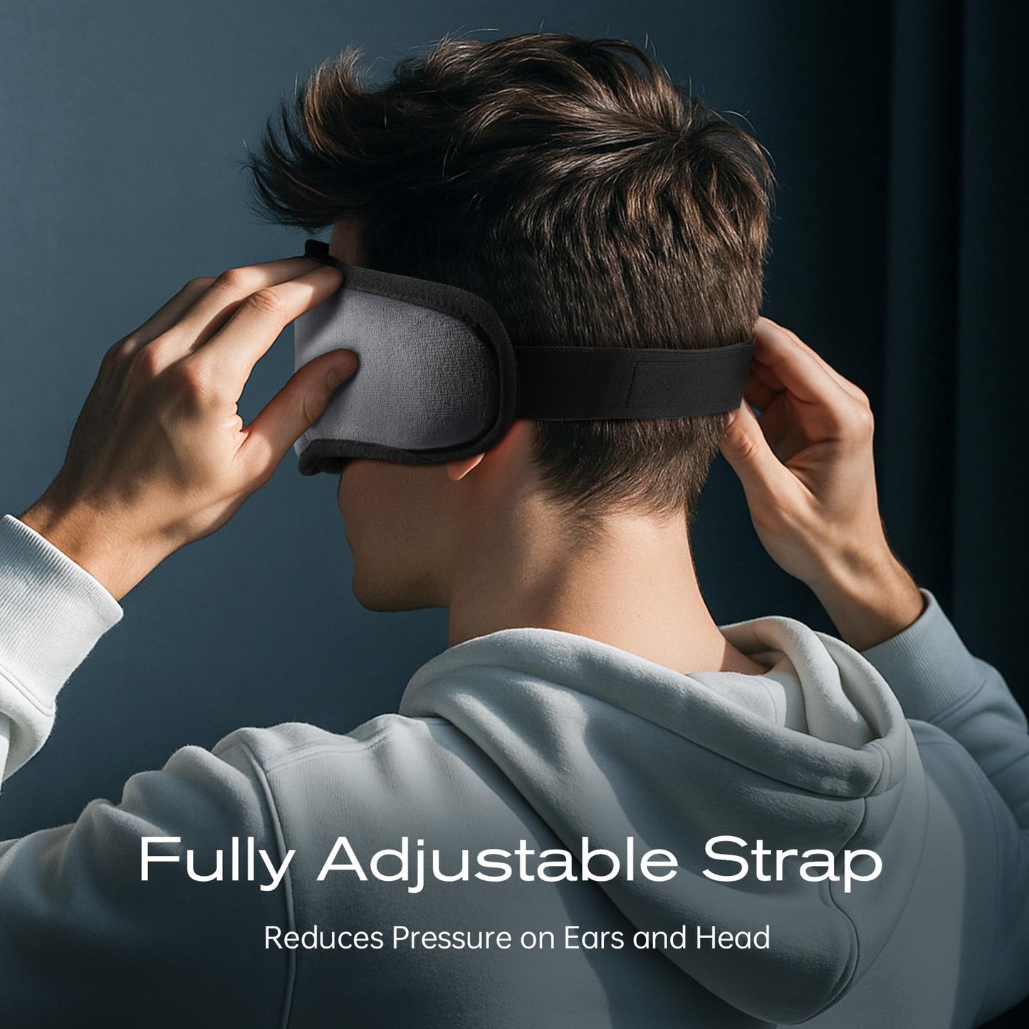 ZHENYEMEI 3D Sleep Mask with Bluetooth Headphones, Sleeping Headphones for Side Sleepers, Wireless Music Eye Mask with Ultra-Thin Stereo Speakers for Men, Women, Tech Gifts, Grey
