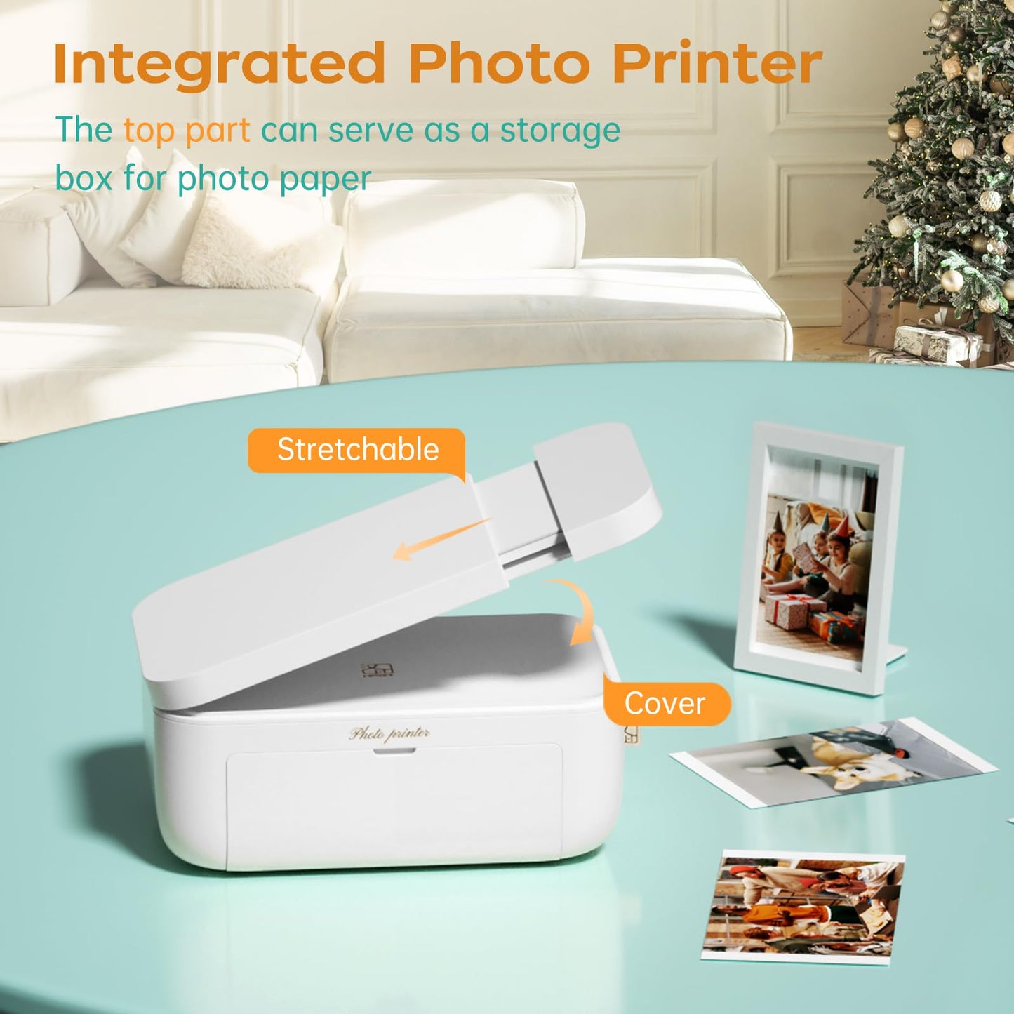 4X6 Photo Printer With 108 Sheets & 2 Color Ribbons - Dye Sublimation Wireless Portable Photo Printer For Iphone & Android Smart