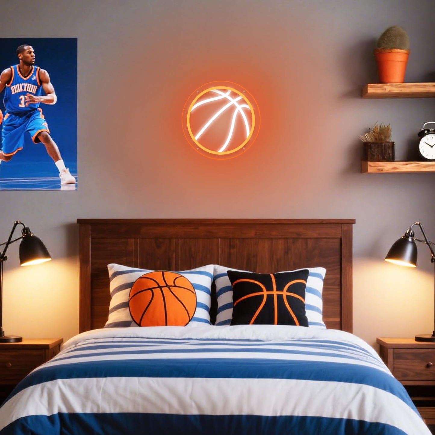 Mupanvid Basketball Neon Sign  9.84?9.84 Inch Basketball Led Neon Light  Powered By Usb With Dimmable Switch  Sport Led Sign For Wall Decor  Bedroom Birthday Signs Kids Gift