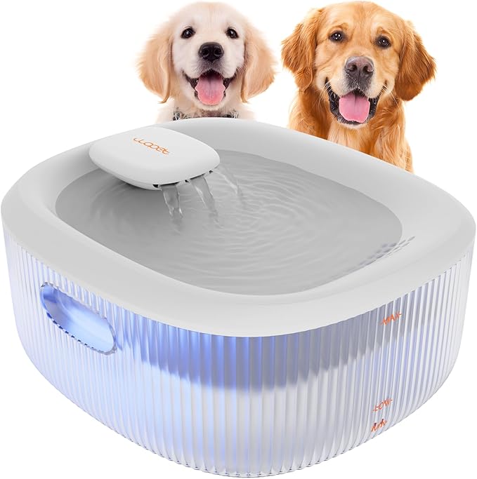 WOPET Dog Water Fountain for Large Dogs, 6L/205oz/1.7Gal Dog Water Bowl Dispenser, Automatic Cat and Pet Water Fountain wi...