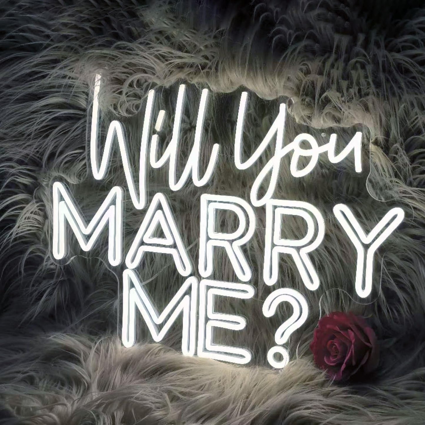 Large Will You Marry Me? Neon Sign Custom Wedding Neon Sign For Marriage Proposal Home Wall Decor Wedding Party Wedding Backdrop Decorations Personalized Gift Neon Lights Event Decor. Size:23X17.5Inches-Cool White