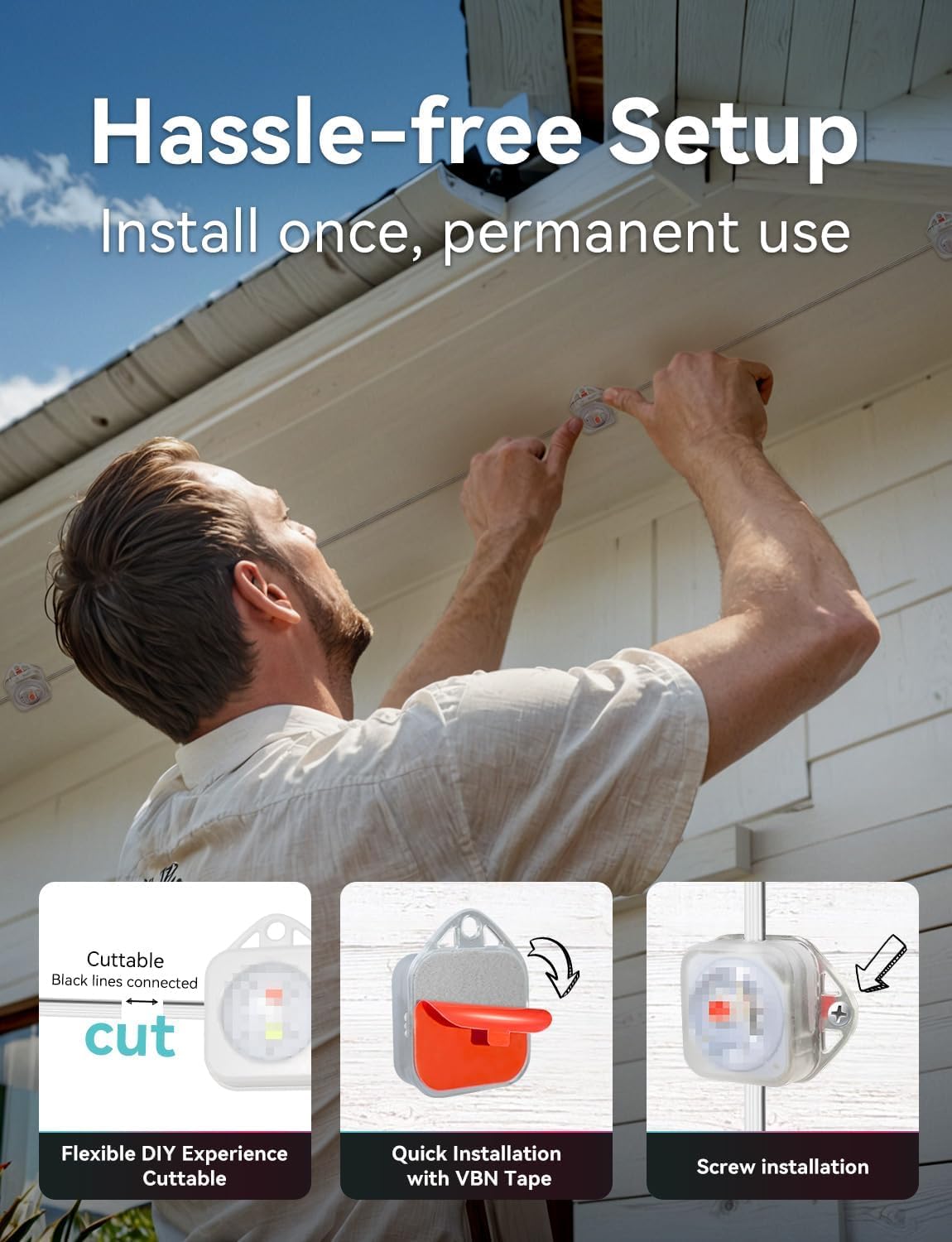 Lemonlovely Permanent Outdoor Lights Pro  360Ft With 264 Ic+Rgb Led Lights For House Daily Lighting  Ip67 Waterproof Eaves Lamp With Diy Scene Modes  Work With Smart App/Remote  Alexa  White