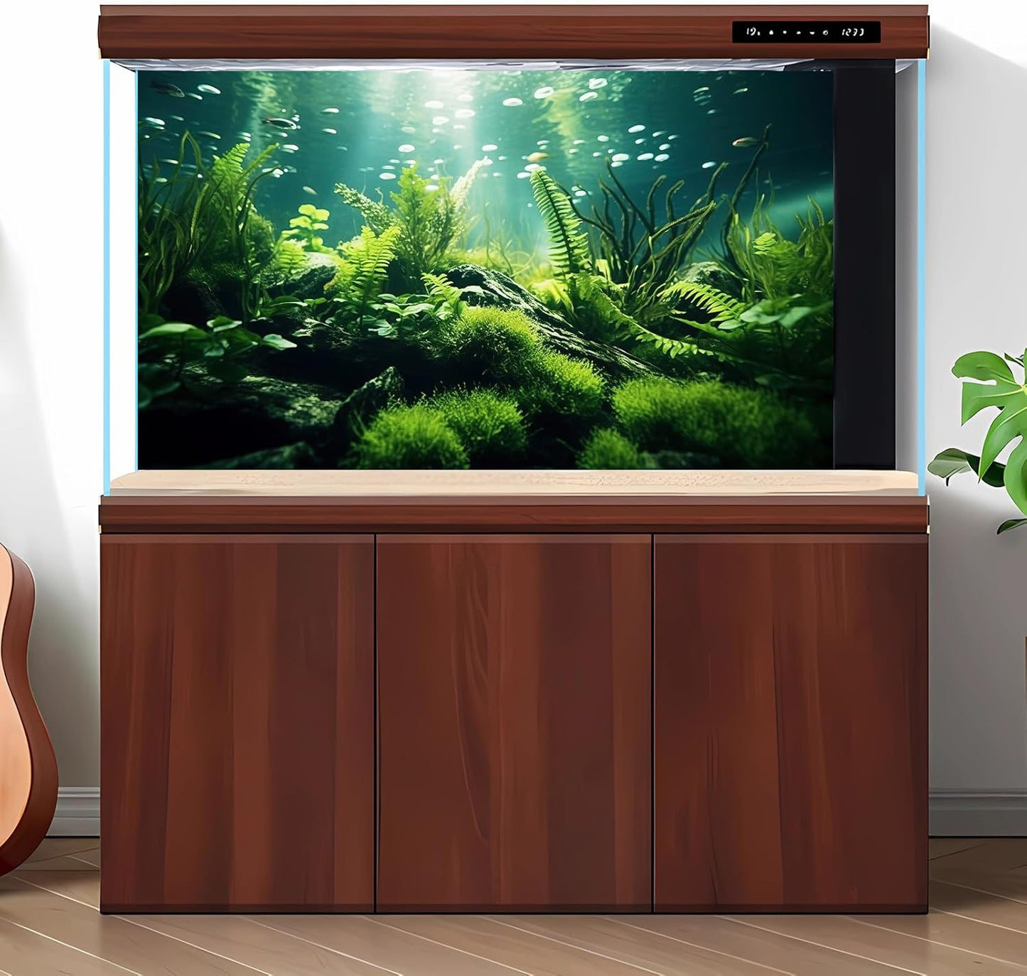 Underwater Fish Tank Background Under The Sea Aquatic Plants Aquarium Background Ocean Floor Rock Terrarium Backgrounds Tropical Fish Green Seaweeds Aquarium Backgrounds for Fish Tank Decor 36x20in