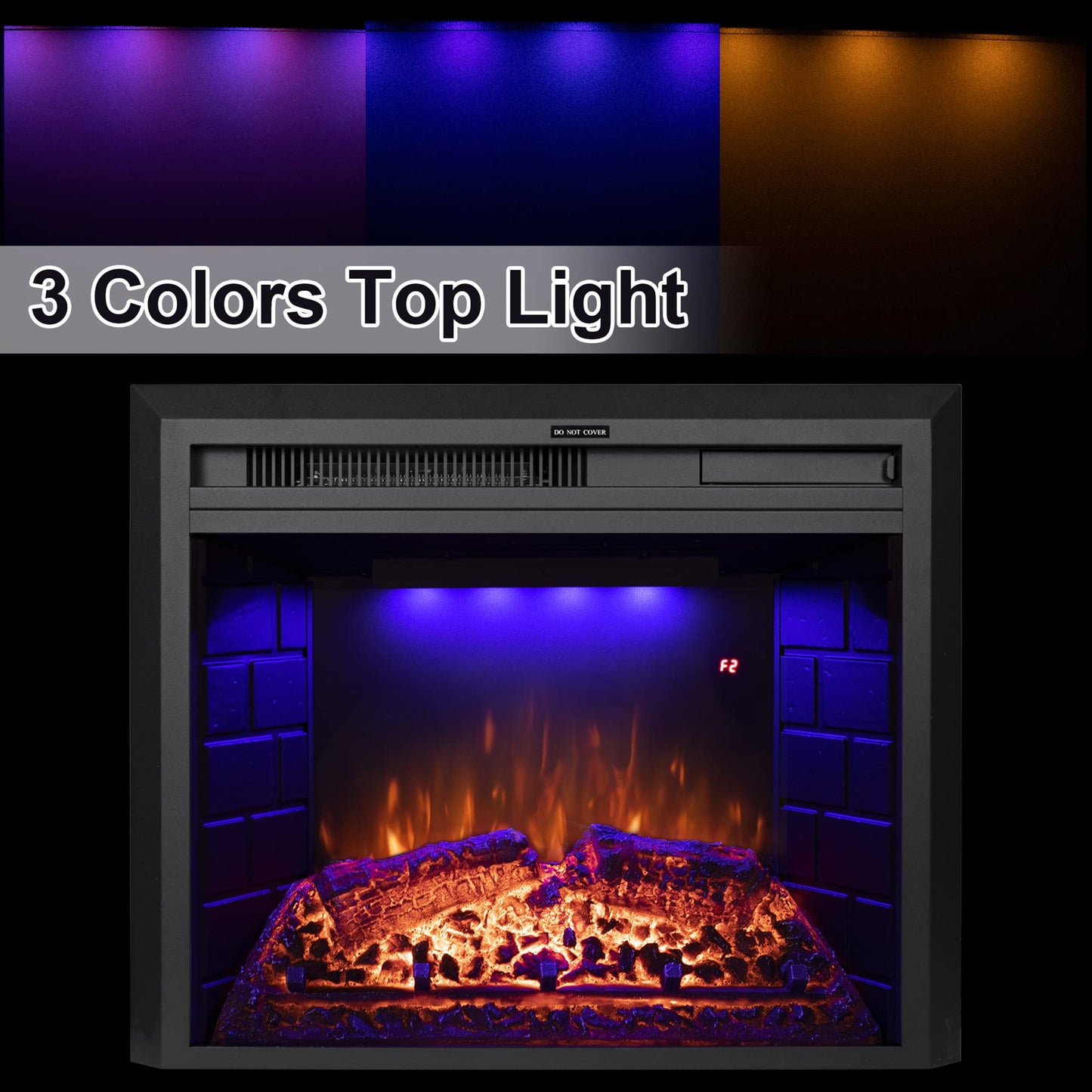 Dreamflame Electric Fireplace Insert 22 Wide, Wall Fireplace Electric With Remote Control, Realistic Log And Crackling Sound, Ov