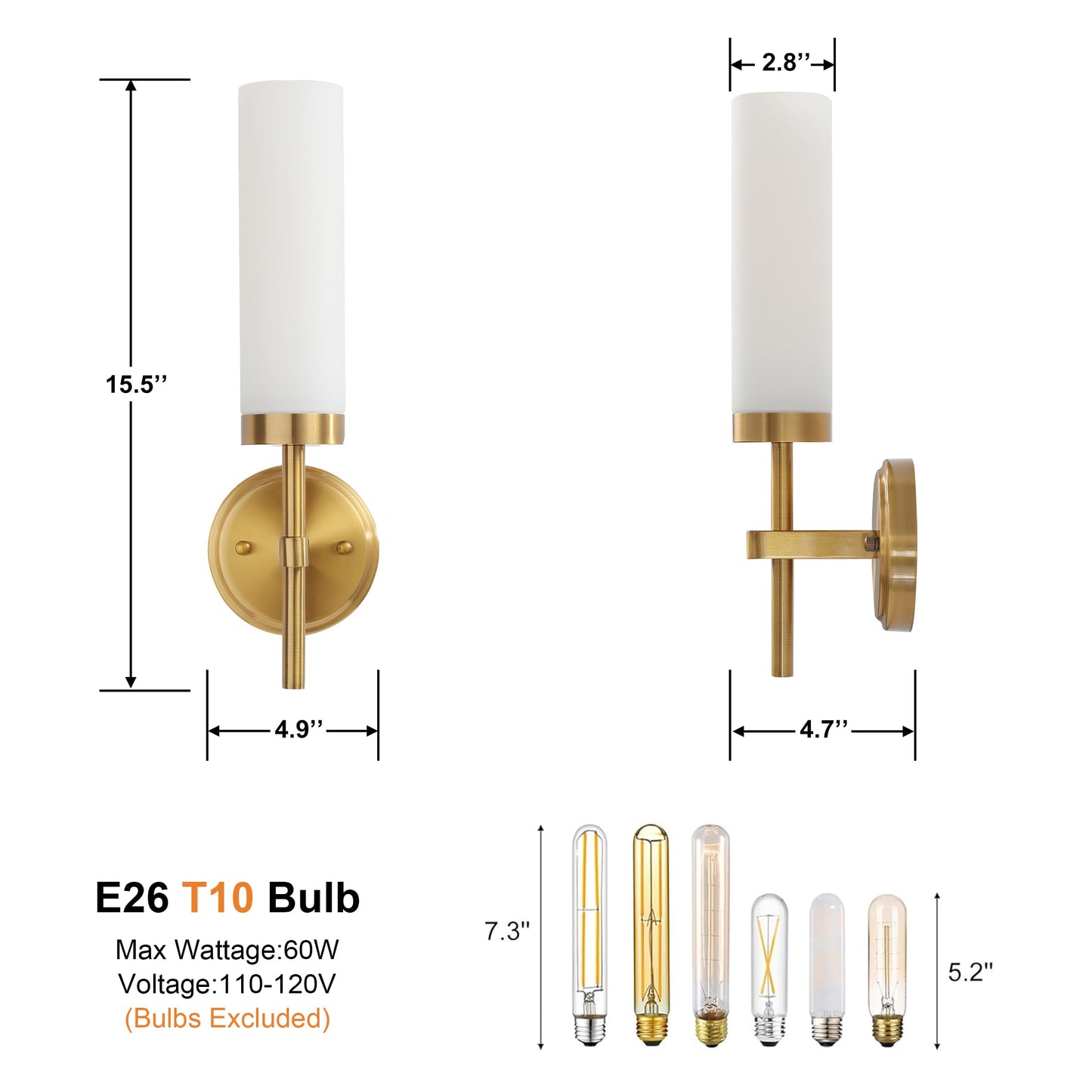 Wall Sconces Set Of Two Brass Gold Bathroom Sconces Wall Lighting With White Glass  Modern Sconces Wall Decor Set Of 2 Wall Light Fixtures For Bathroom Mirror Living Room Hallway Bedroom Wall Lamp