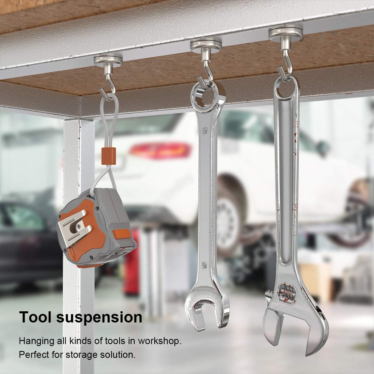 GREATMAG Magnetic Hooks Heavy Duty, 110 lbs Strong Magnet Hooks for Hanging, Magnet with Hook for Cruise, Refrigerator, Pack of 6