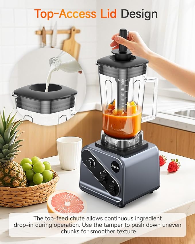 Blenders for Kitchen, 2000W Professional Blender, 68oz Large Capacity with 27oz To-Go cup, Smoothie Blender with 35000RPM to Make Soups, Jams, Frozen Fruit&More, Dishwasher Safe, BPA-Free