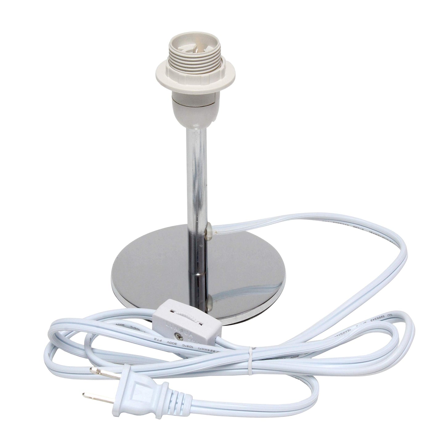 Simple Designs Lt2061-Gry Mini Table Lamp, Gray Fabric Shade, Metal, 4.75X4.75X12.6