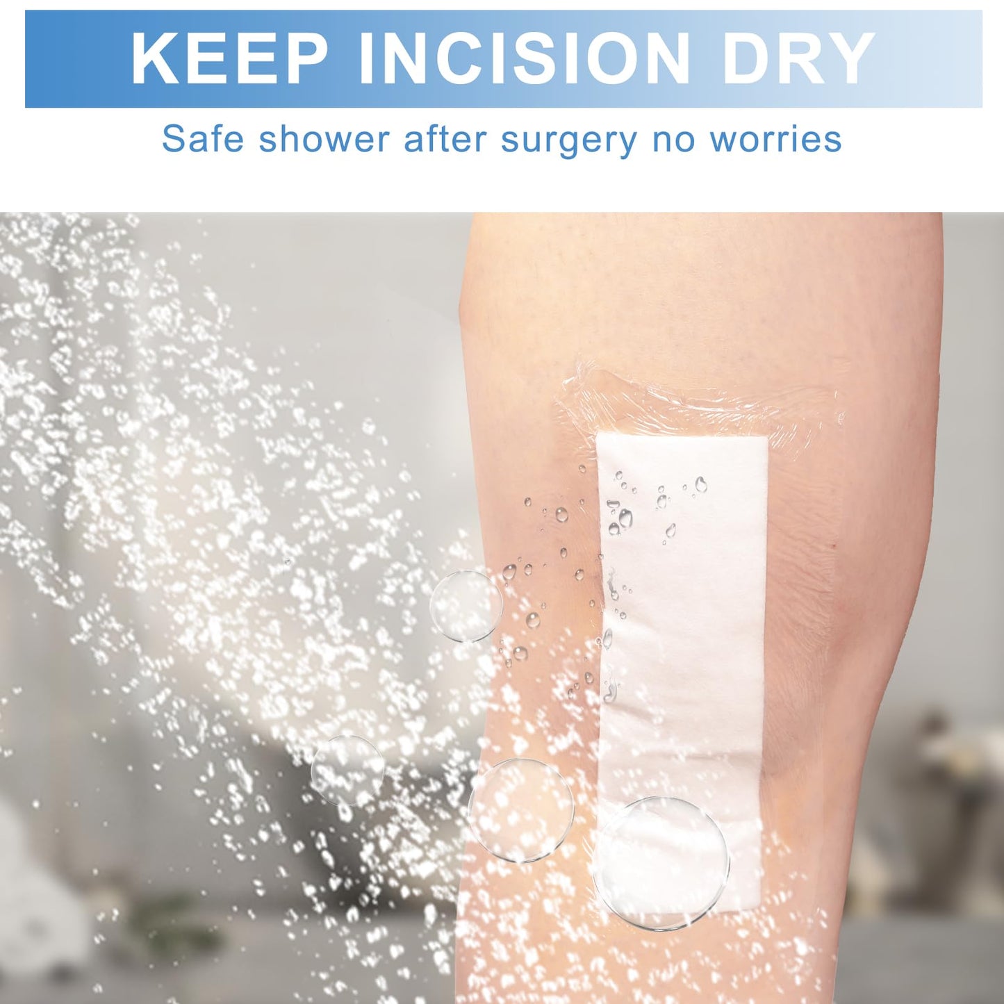 30 Pack 4"x14" Waterproof Adhesive Island Dressing for Post-Surgery Recovery | Sterile Bordered Gauze Bandages with Non-Stick Pad for Knee/Hip Replacement, Surgical Incision Care & Shower Protection