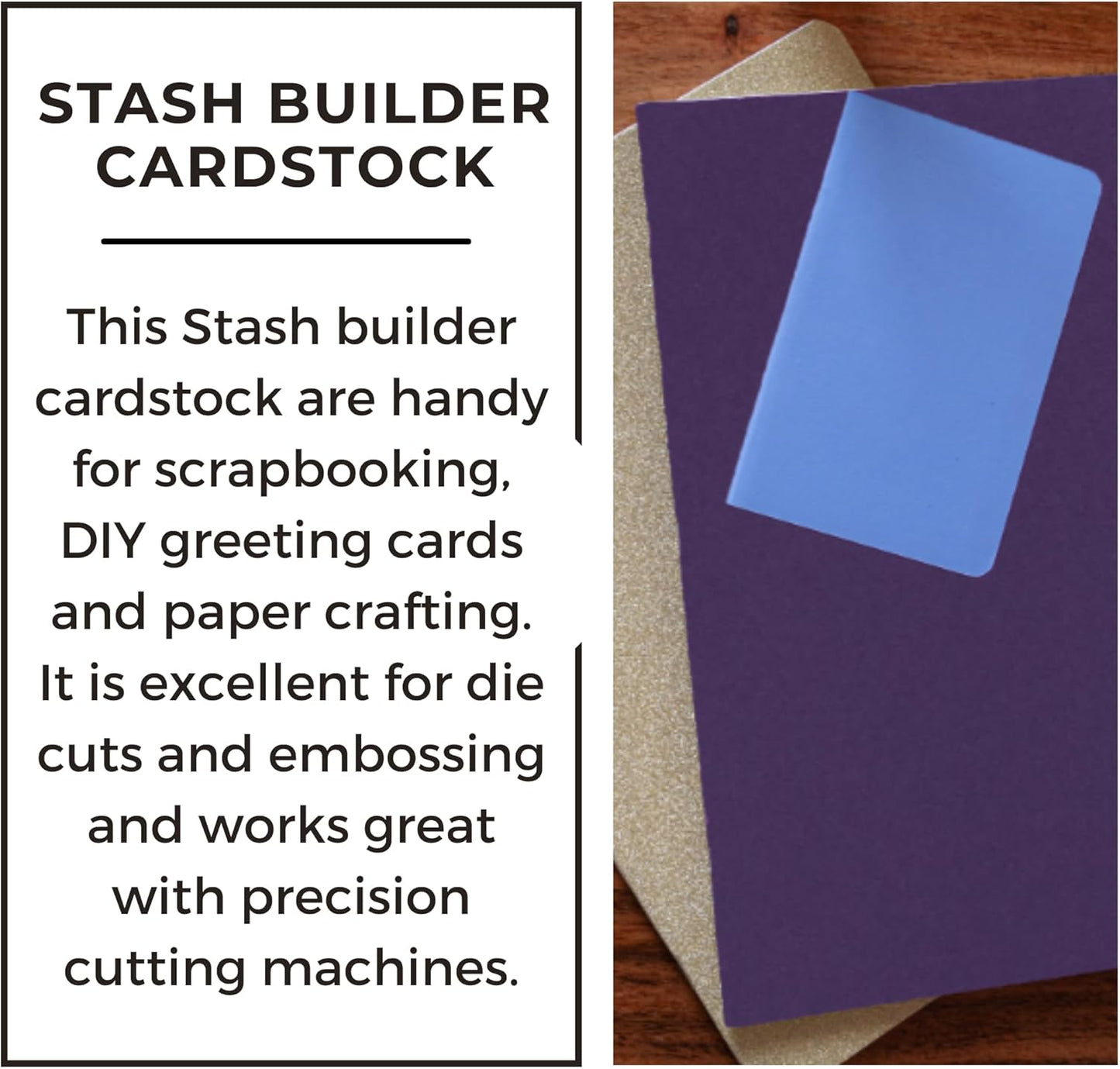 PA Paper Accents Stash Builder Cardstock 8.5" x 11" Royal Iris, 65lb colored cardstock paper for card making, scrapbooking, printing, quilling and crafts, 25 piece pack