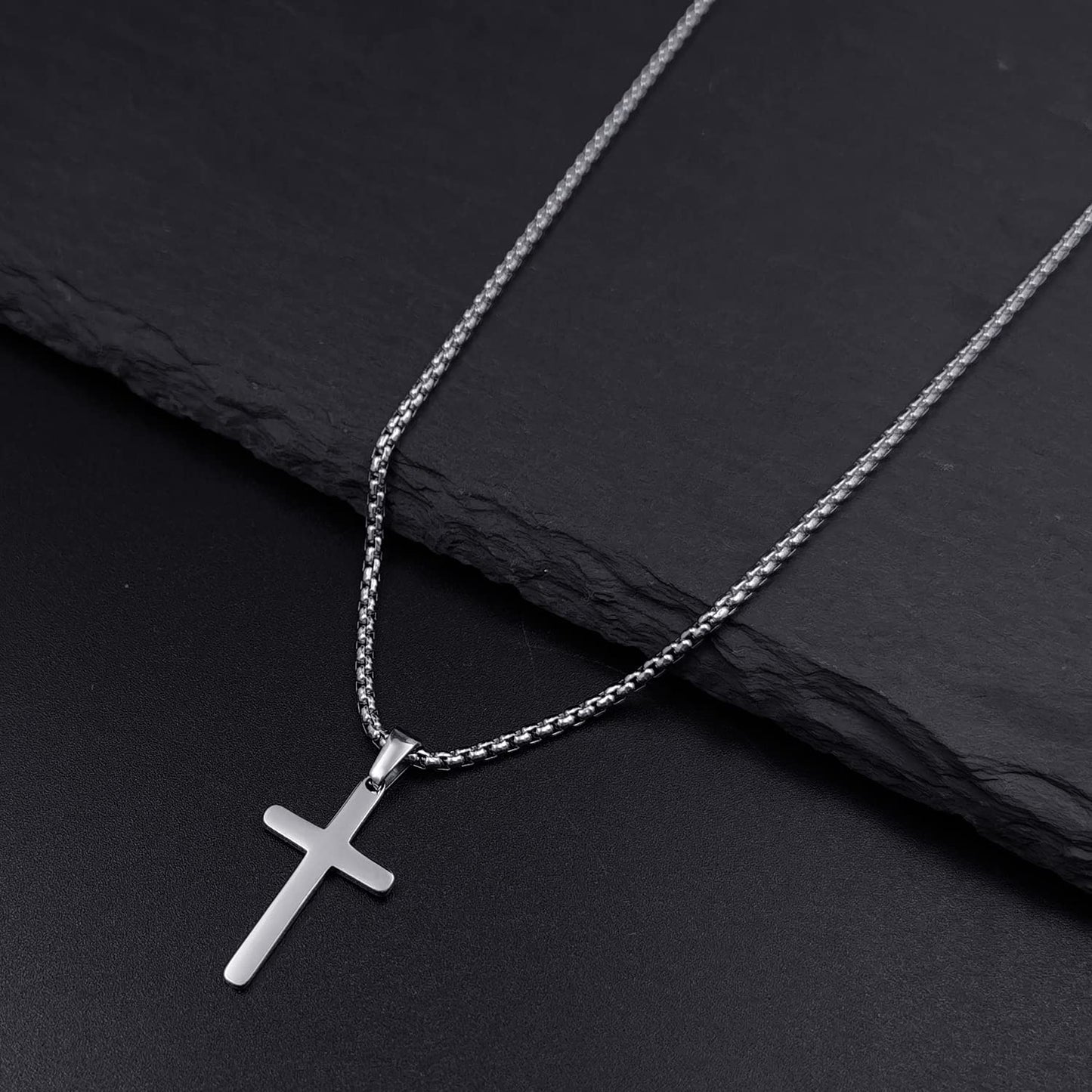 XOYOYZU Tiny Cross Pendant Necklace for Women Simple Cross Necklaces Mothers Day Birthday Gifts for Women (Silver CZ cross)