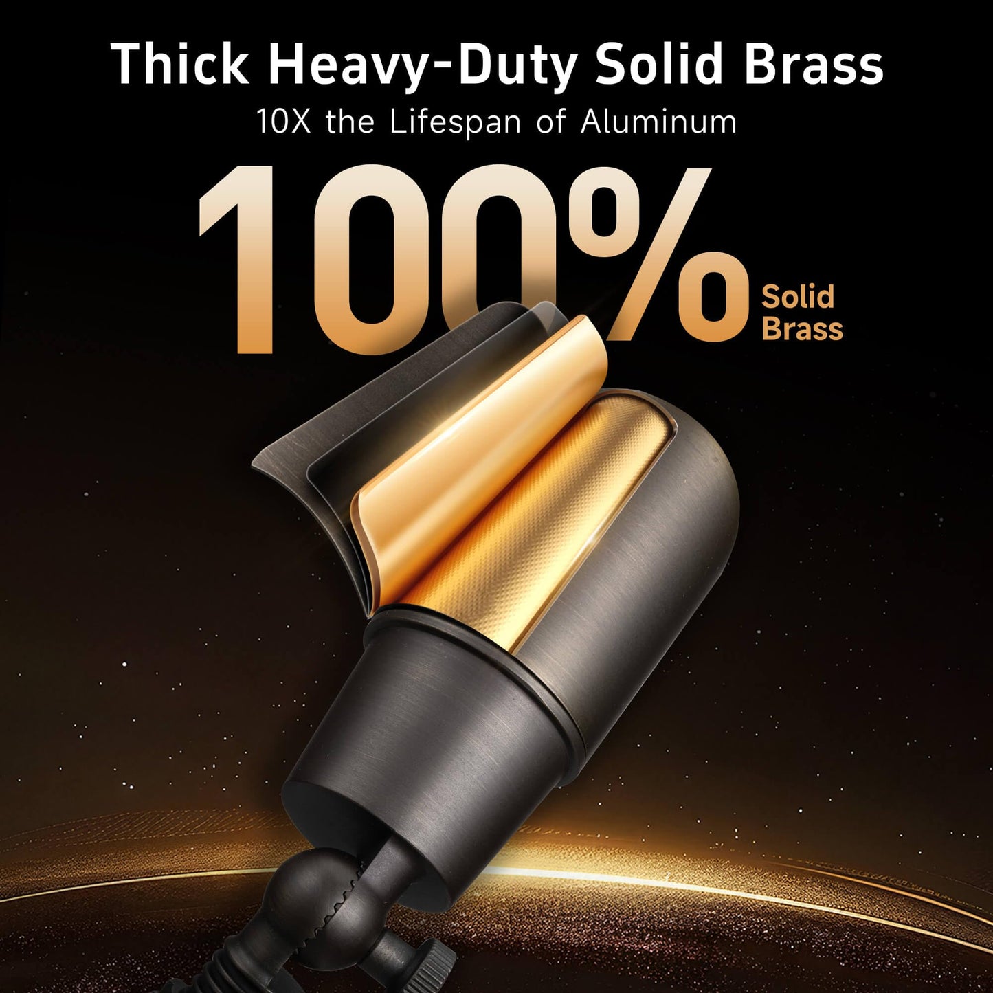 Gardenreet Landscape Spotlights - Brass Uplight Led 12V, Ip65 Waterproof, 5W 2700K Warm White, 1-Pack, Antique Bronze